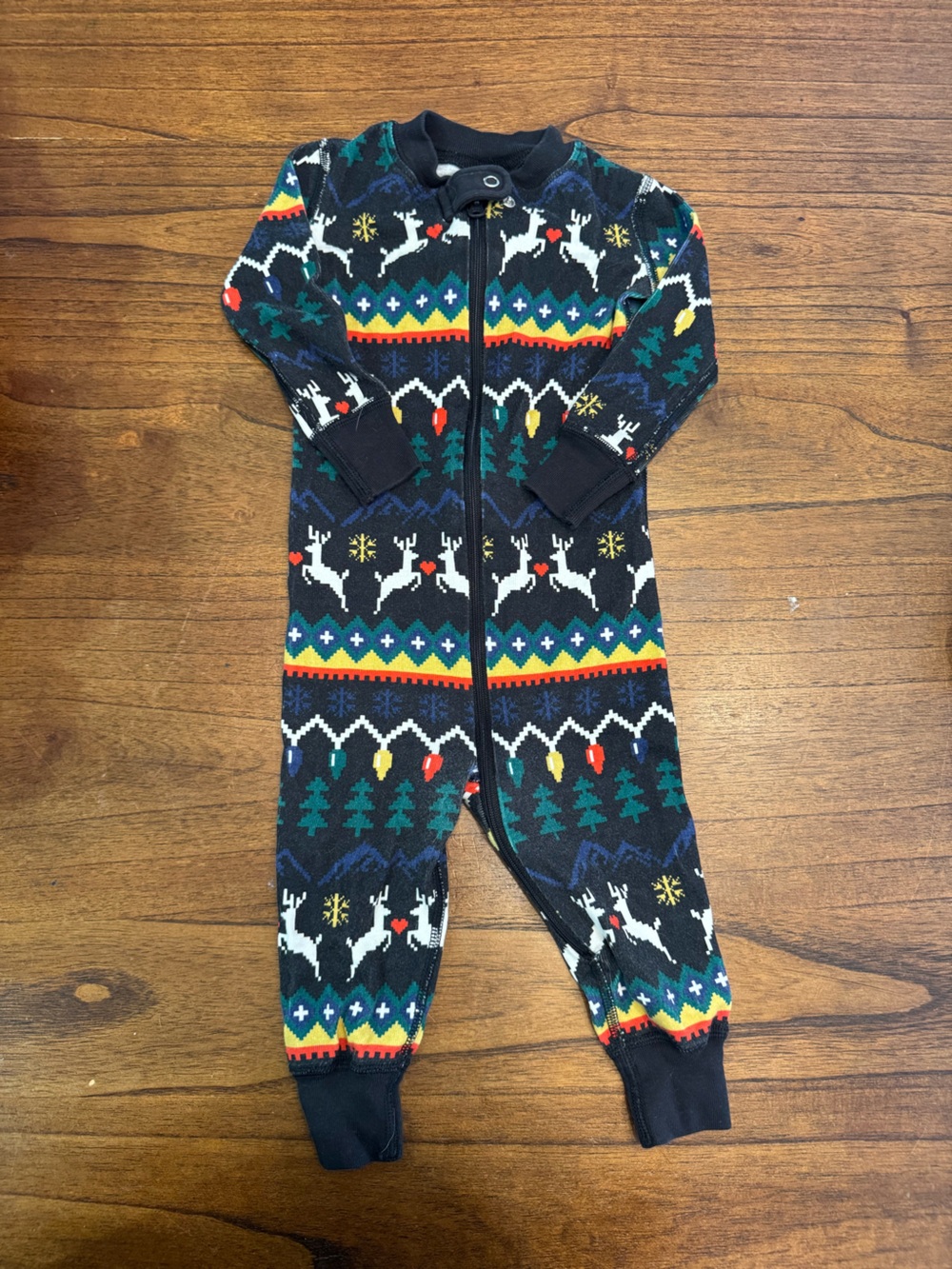 Hanna Andersson Holiday Print Pajama Onesie